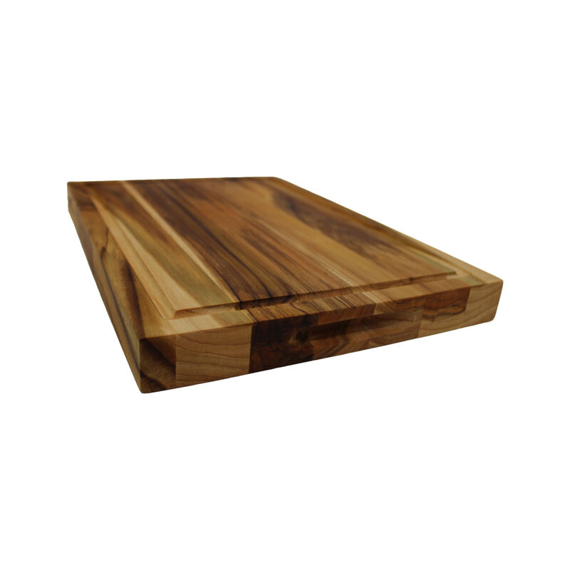 EcoDecors 14" x 10" FSC Teak Reversible Cutting Board with Juice Groove