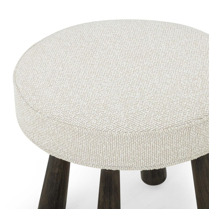TOV Furniture Pookie Cream Chenille Boucle Stool image number 3