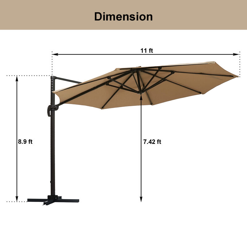 11-ft Cantilever Patio Umbrella.