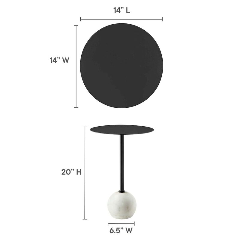 Aliza Round White Marble Side Table image number 1