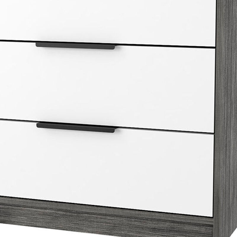 HomeRoots 28" White and Gray Three Drawer Dresser image number 3