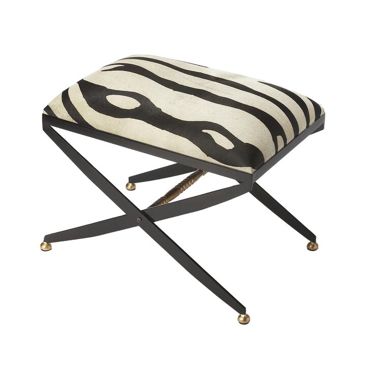 Butler Specialty Company Liddy Hair-On-Hide Stool, Multi-Color