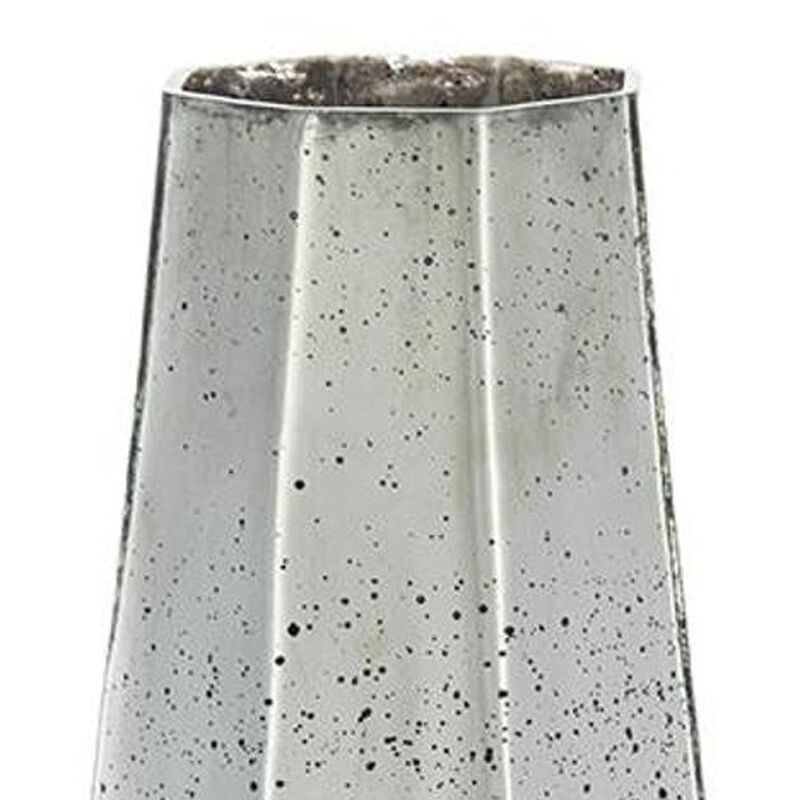 HomeRoots 20" Antiqued Silver Glass Cylinder Table Vase image number 4
