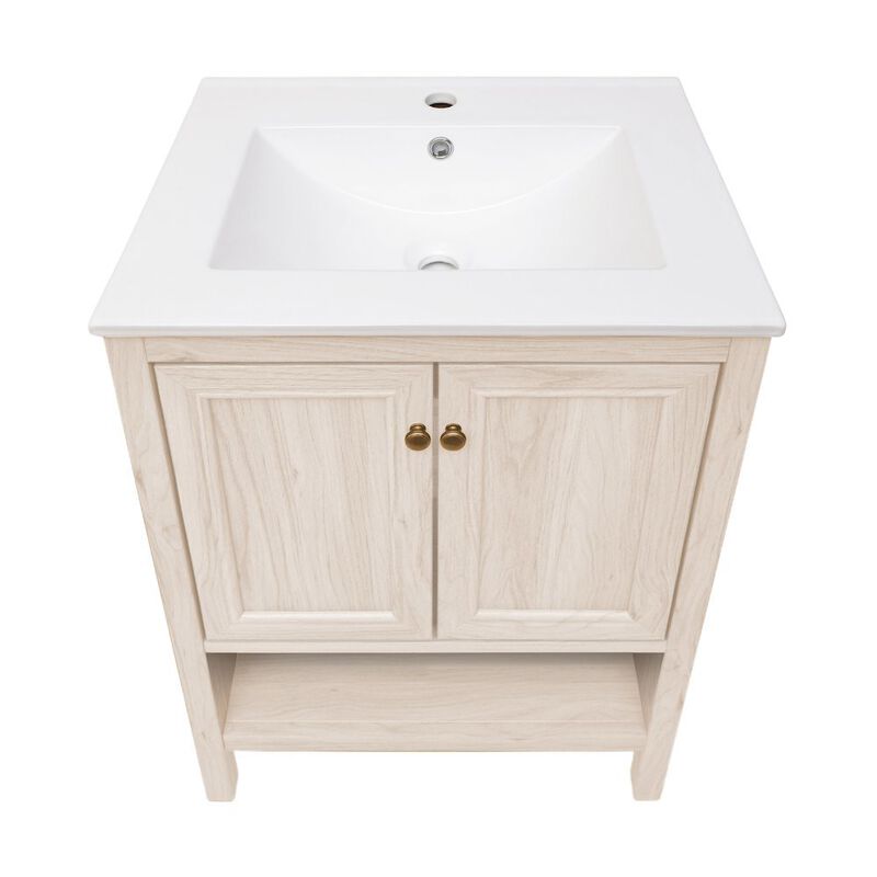 Chateau 24" Freestanding Bathroom Vanity in White Oak with Sink Top image number 6