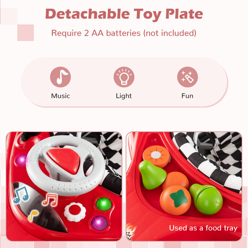 Convertible Multi-Stage Baby Walker with 3 Height Levels and Foldable Frame