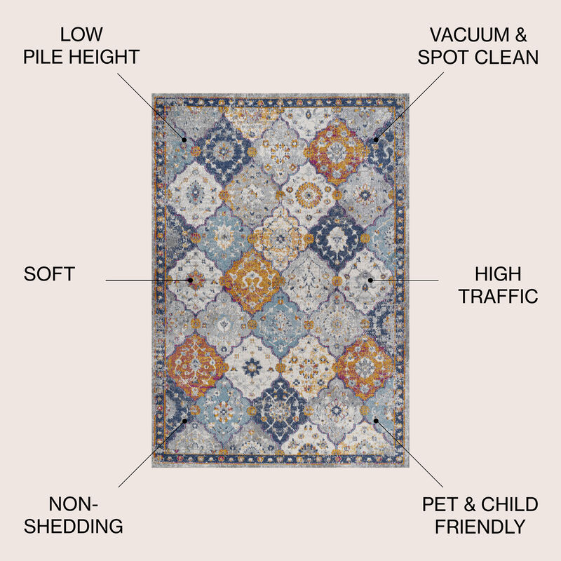 Kirman Bohemian Medallion Area Rug