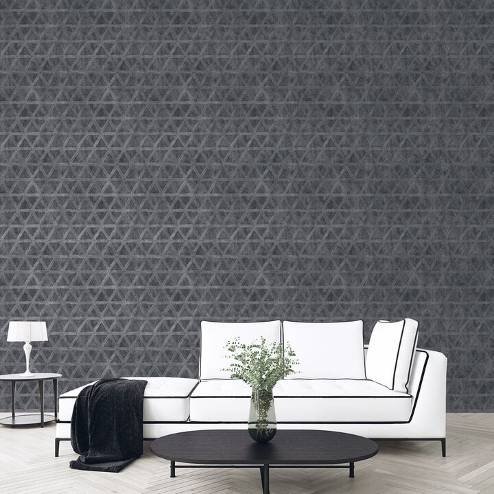 Utopia Black Tri Prism Textured Wallpaper G68010