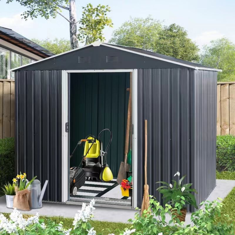 8ft x 6ft Outdoor Metal Storage Shed with Metal foundation image number 2