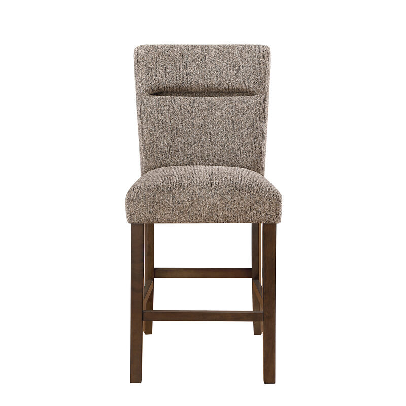 Brown Upholstered Bar Stools Set of 2 image number 0