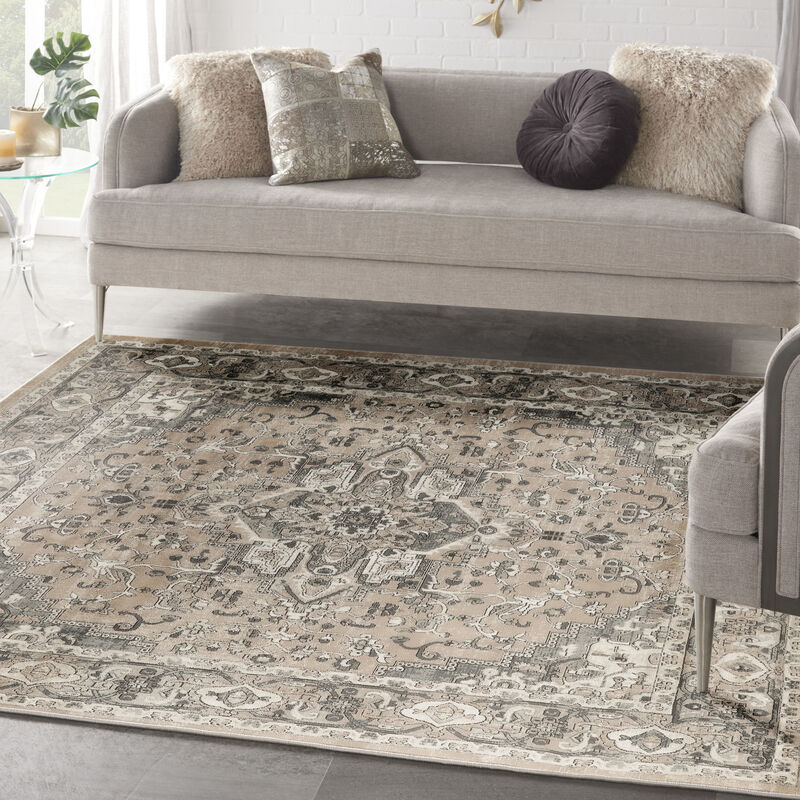 Quarry QUA05 Beige/Gray 7'10" x 9'10" Rug image number 6
