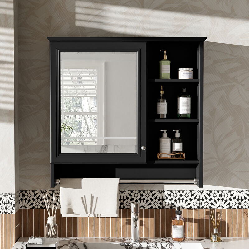 ELEMENT ACE Wall-Mount 2-in-1 Mirror Cabinet with Adjustable Shelf and Soft-Closing Hinges for Modern Storage Solutions image number 4
