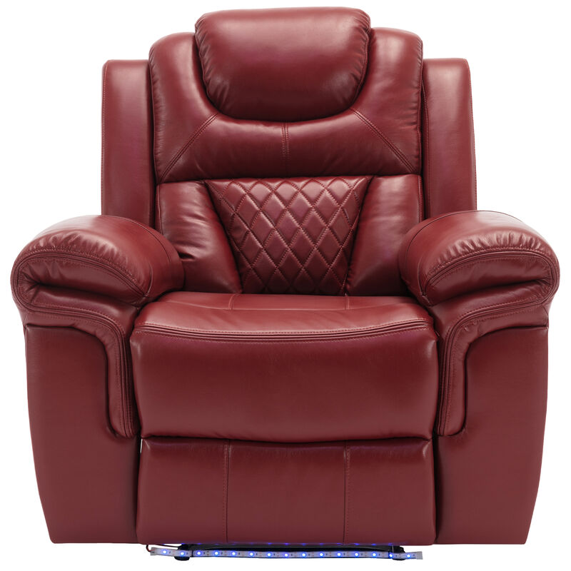 Merax Manual Recliner Chair with LED Light Strip