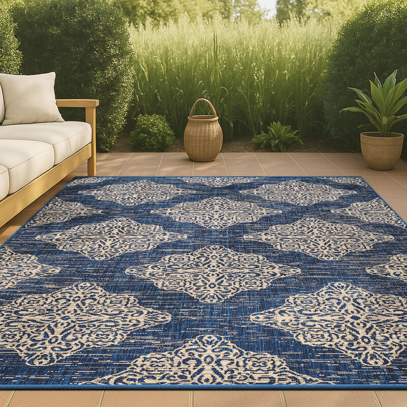 Tuscany Ornate Medallions Indoor/Outdoor Area Rug