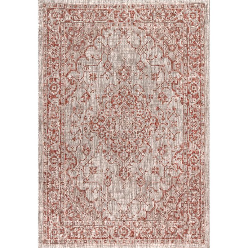 Rozetta Boho Medallion Textured Weave Indoor/Outdoor Area Rug