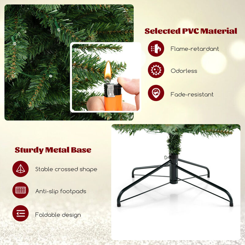 Corner Artificial Christmas Tree with  Tips and LED Lights