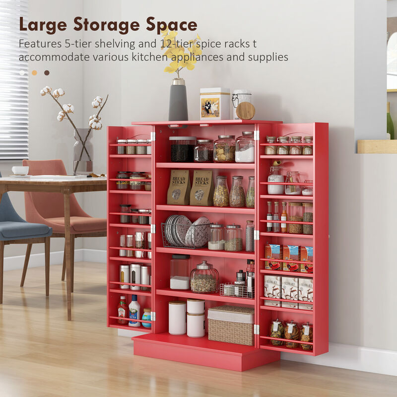 Hivvago Freestanding Kitchen Storage Cabinet with 5-Tier Shelving image number 3
