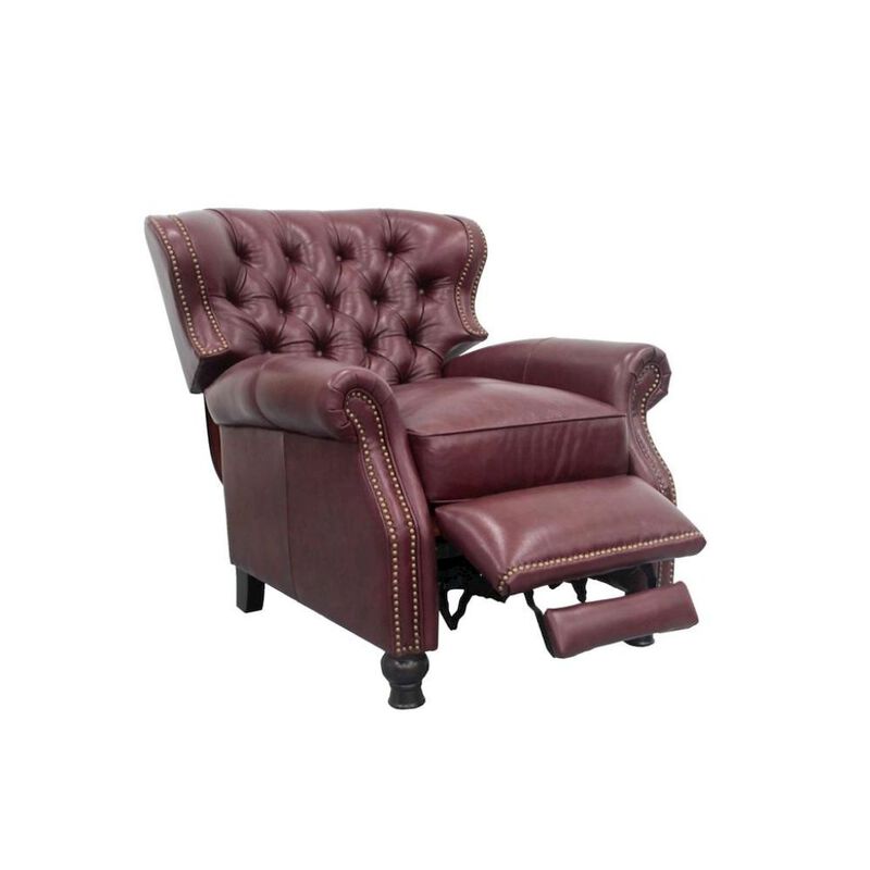 Red Wine Leather Chair Recliner image number 0