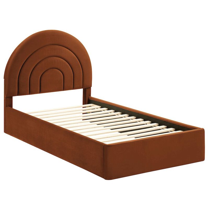 Solana Arched Performance Velvet Twin Platform Bed image number 0
