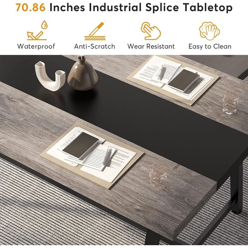 Tribesigns 70.8'' Conference Table Executive Desk Dining Table image number 5