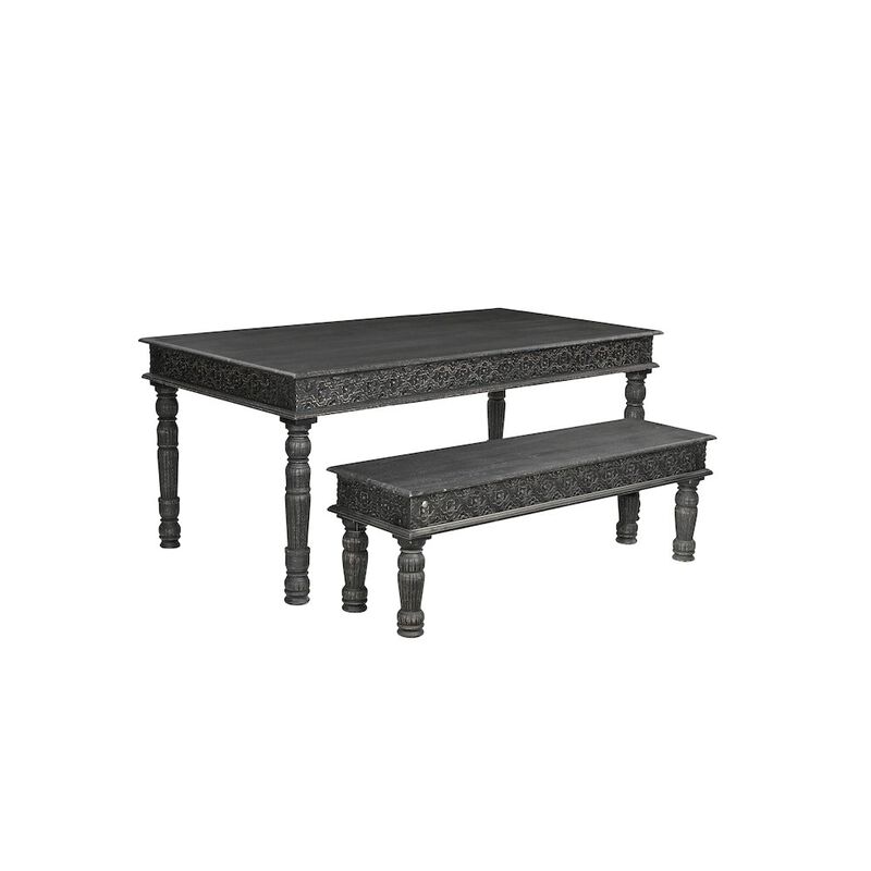 Taran Designs Eldris 60 Carved Solid Wood Dining Table image number 4