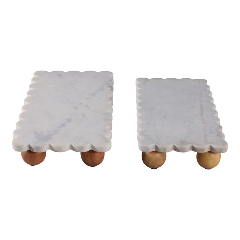 S/2 Marble Scallop Trays image number 3