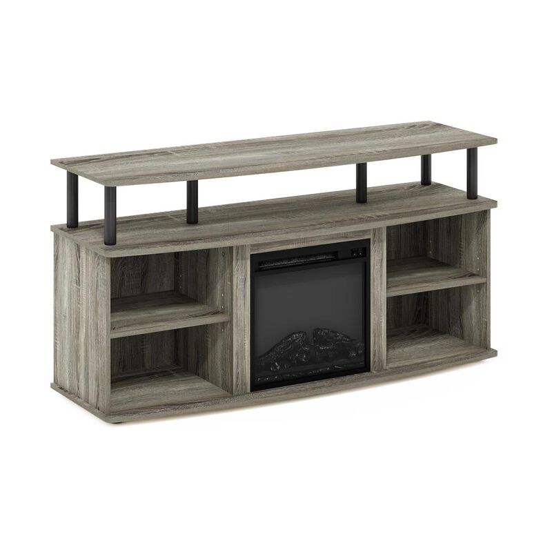 Open Shelving Storage Fireplace Entertainment Center for TV up to 55 Inch