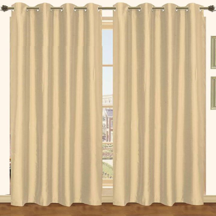 Kashi Home Holly Faux Silk Grommet Window Panel 2 Pack - 57 x 90 - Honey