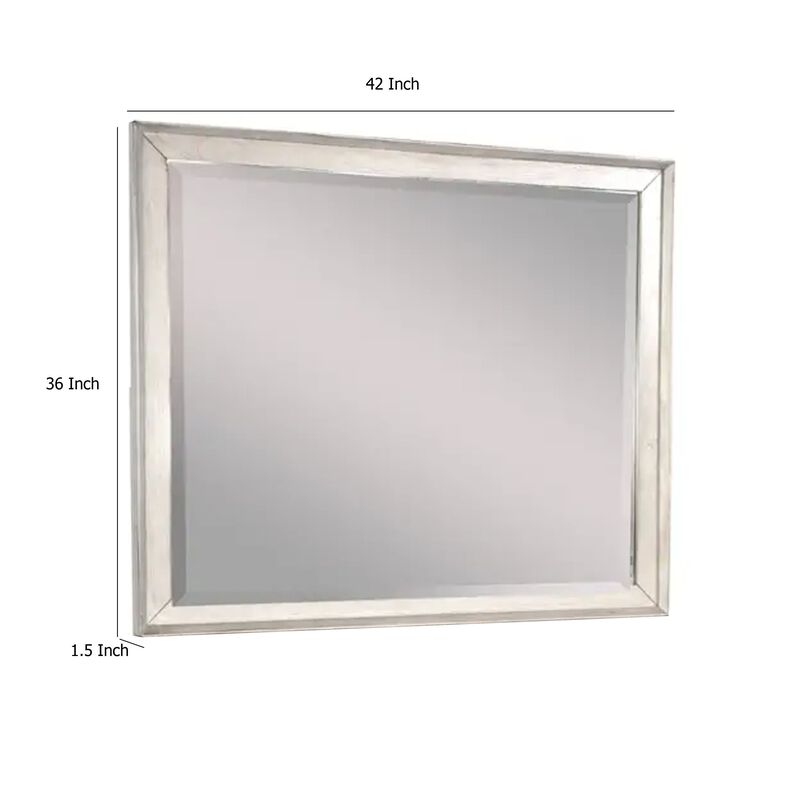 Amy Vanity Dresser Mirror, 36 x 42 Rustic Gray Mahogany Wood Frame image number 4