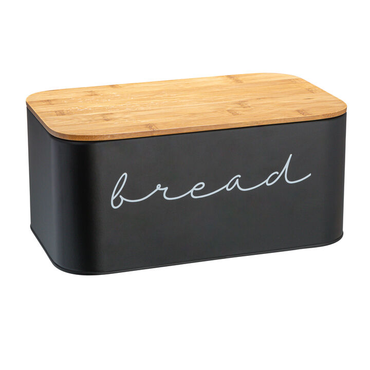 Metal "bread" Bin with Bamboo Lid
