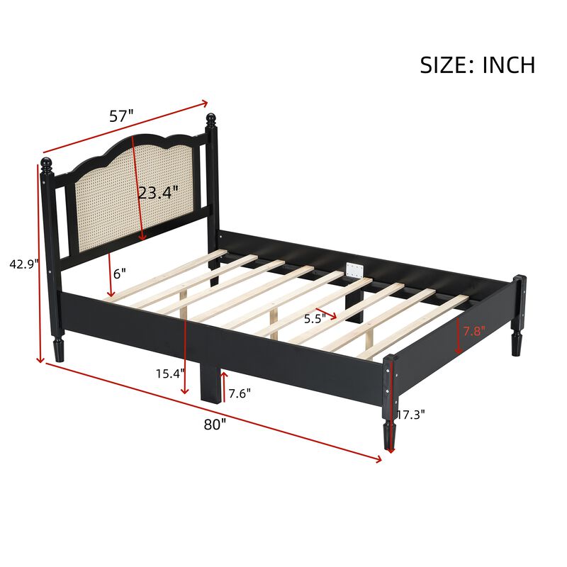 Merax Vintage Wooden Platform Bed