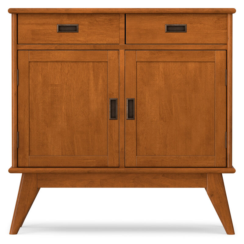 Draper SOLID HARDWOOD 36 inch Wide Mid Century Modern Entryway Storage Cabinet in Teak Brown image number 3