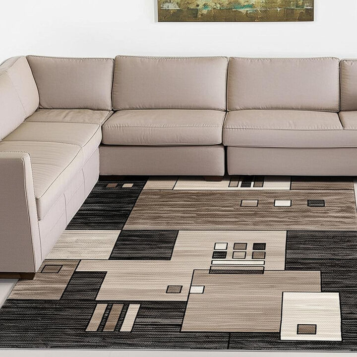 HomeRoots Abstract Dhurrie Area Rug