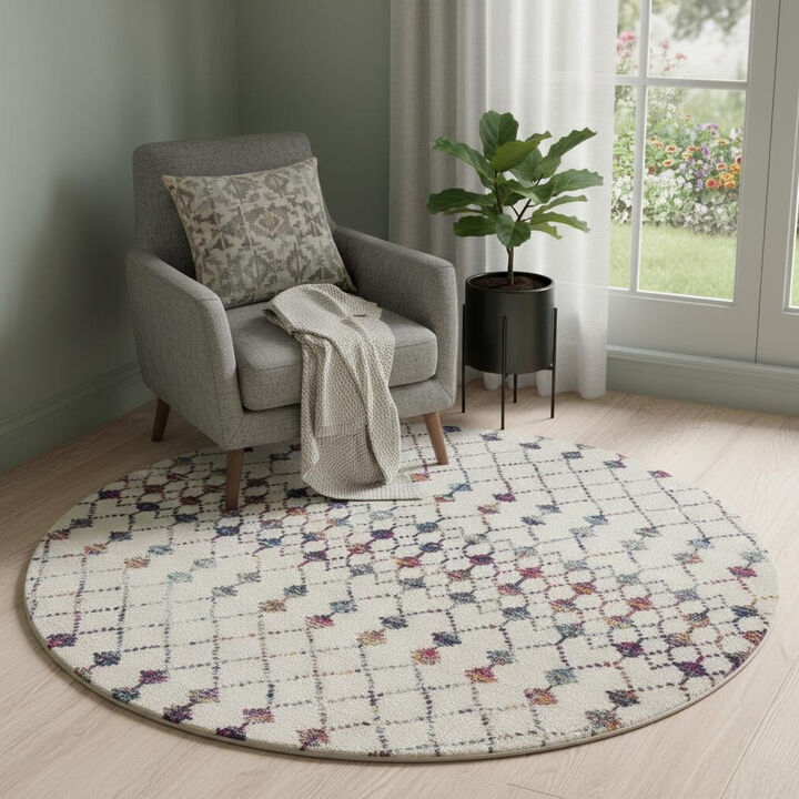 HomeRoots Abstract Round Rug