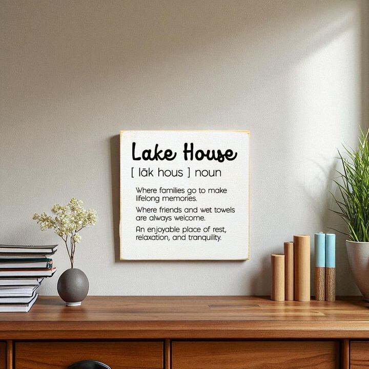 Lake House Definition Wooden Wall Sign for Cabin Decor