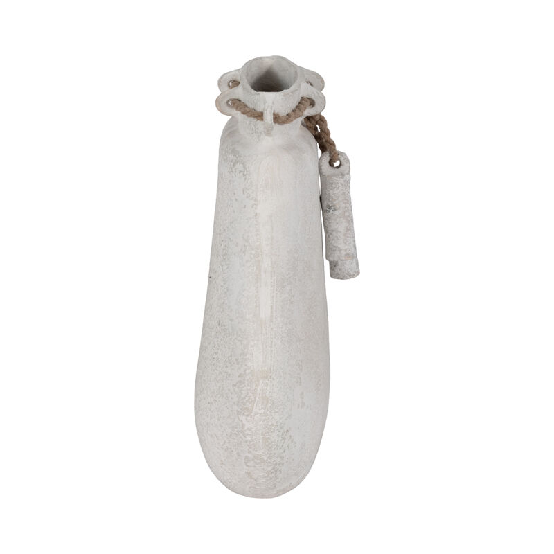 Ecomix, 16"h Vase W/ Jute Detail, White image number 3