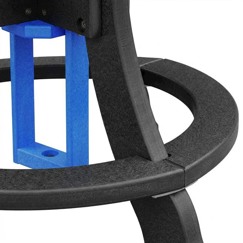 Outdoor Escape Blue Outdoor Square Dining Table, Black Base, Polyethylene Construction image number 5