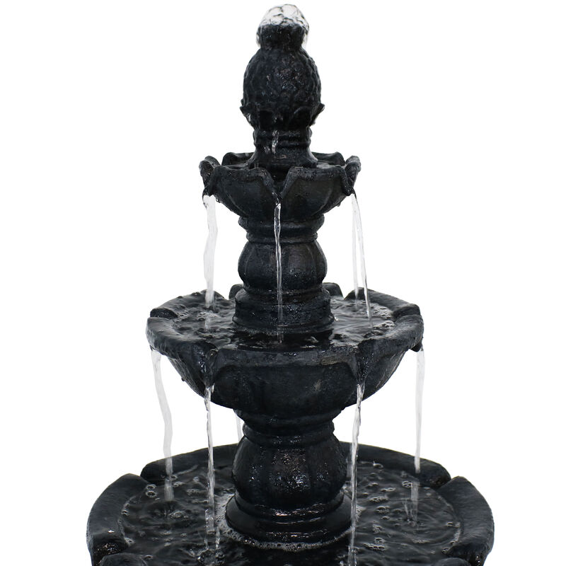 Sunnydaze Pineapple Resin Outdoor 4-Tier Water Fountain
