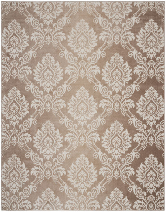 HomeRoots Damask Distressed Non Skid Area Rug