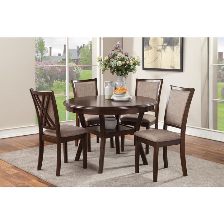 New Classic Furniture Furniture Amy 5-Piece Contemporary Wood Dining Set in Cherry