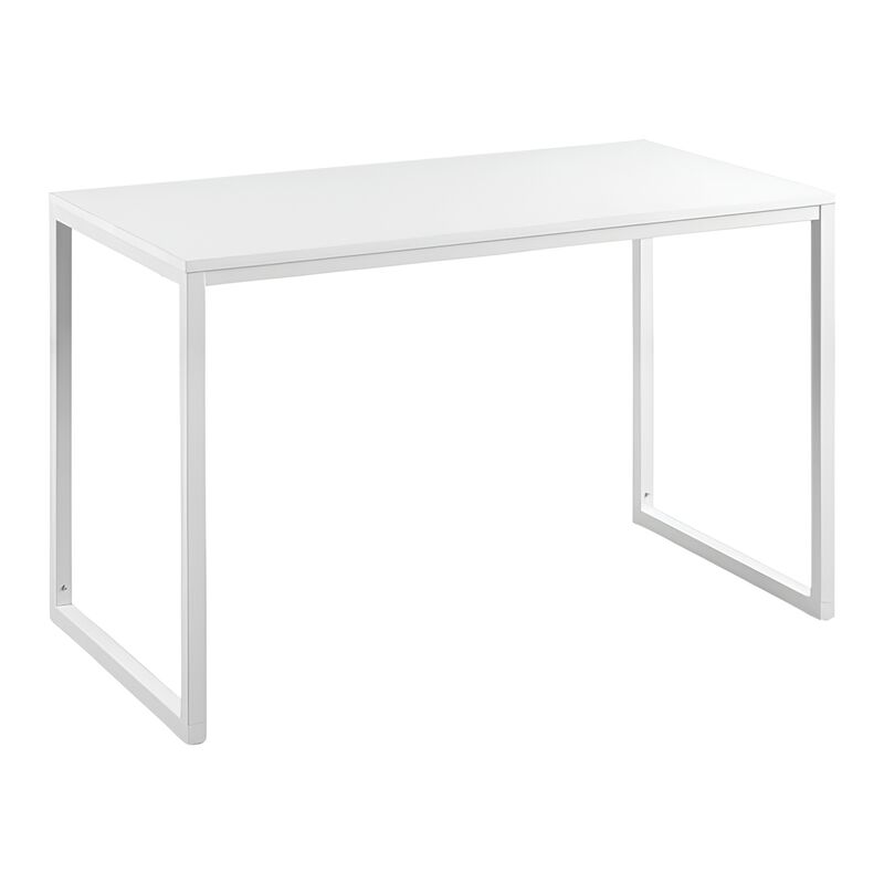 Modern Home Office Desk with Metal Frame & Wood Table Top