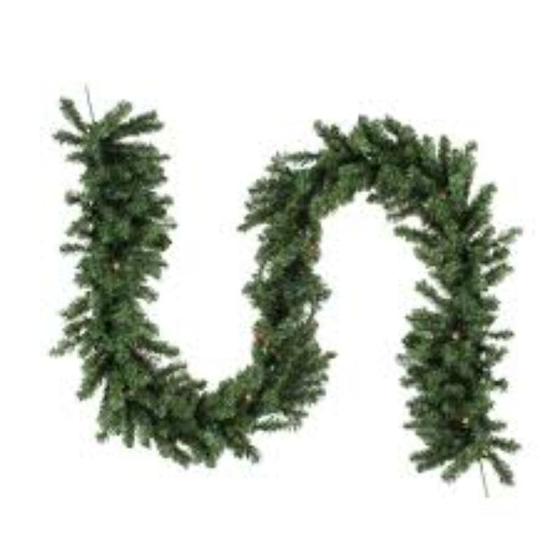 9' x 10" Green Pre-Lit Battery Operated LED Pine Artificial Christmas Garland - Multi Lights