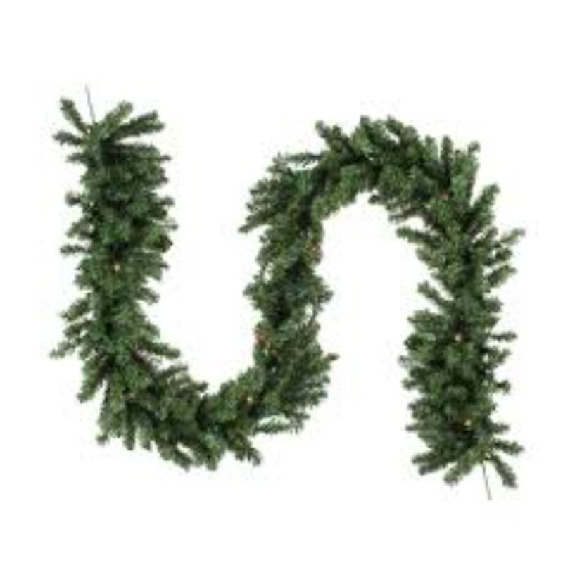 9' x 10" Green Pre-Lit Battery Operated LED Pine Artificial Christmas Garland - Multi Lights image number 2