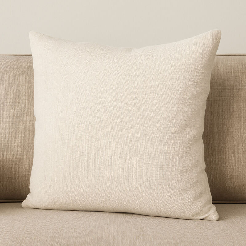 HomeRoots 22" Cream Linen Throw Pillow Cover with Texture image number 1