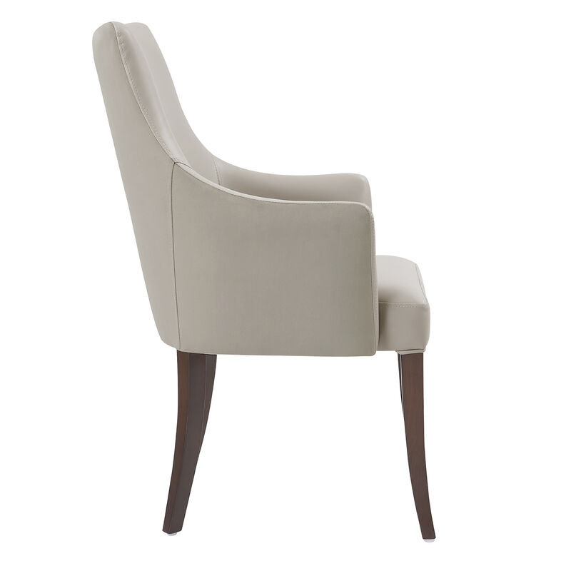 Connie Light Gray Dining Arm Chairs (Set of 2)