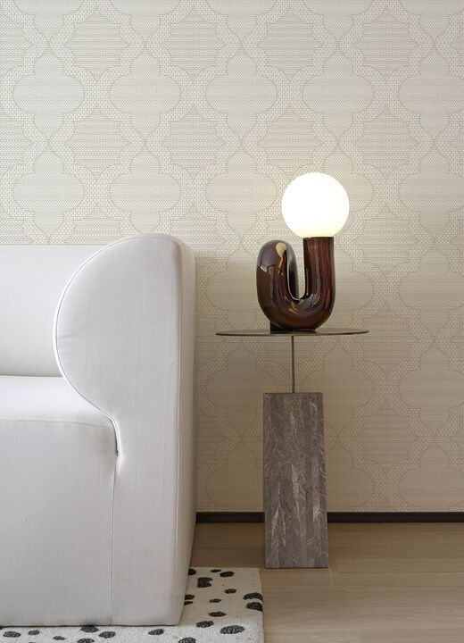 Ernest Taupe Quilted Quatrefoil Wallpaper (Set of 2)