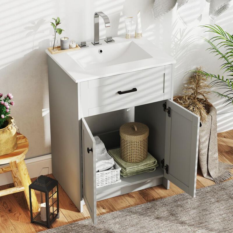 Hivvago Bathroom Vanity Unit with Basin and 2 Doors
