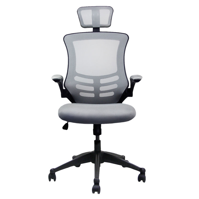 Streamdale Mesh Executive Chair with Headrest, Silver Grey