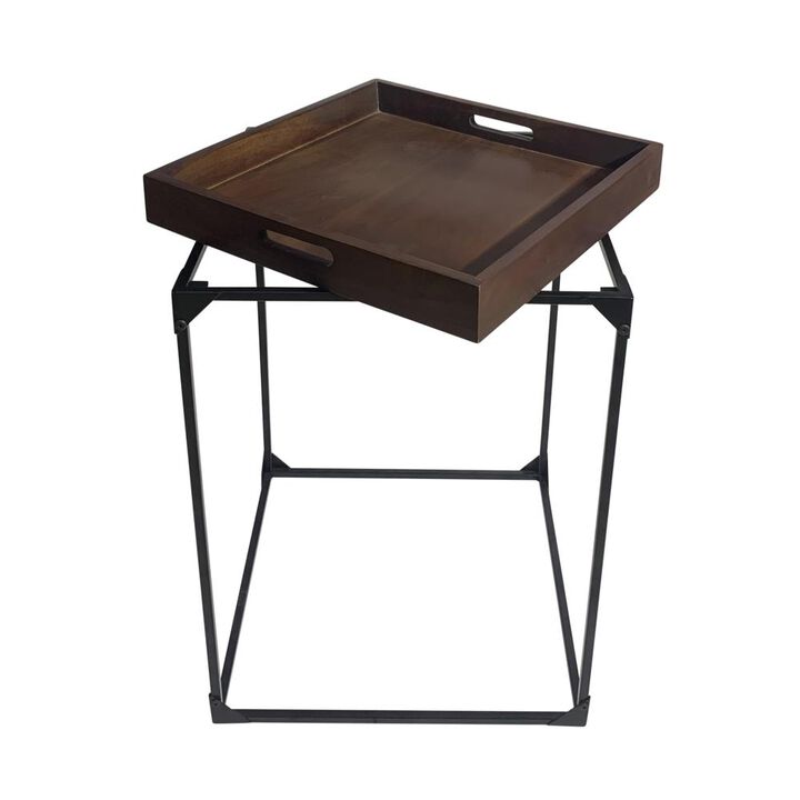 Carolina Living Cooper Tray Table - Elm - Black