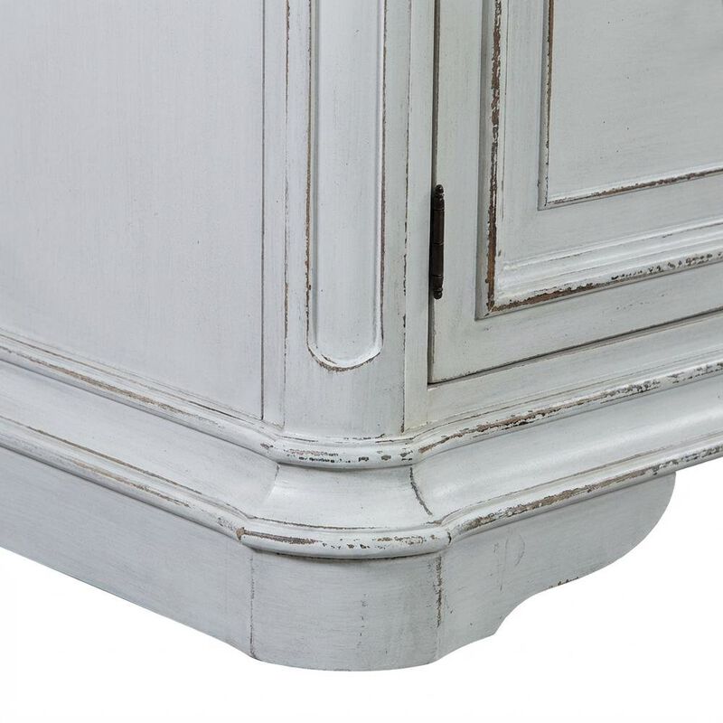 Liberty Furniture Antique White Credenza with Weathered Bark Finish, European Traditional Style image number 5