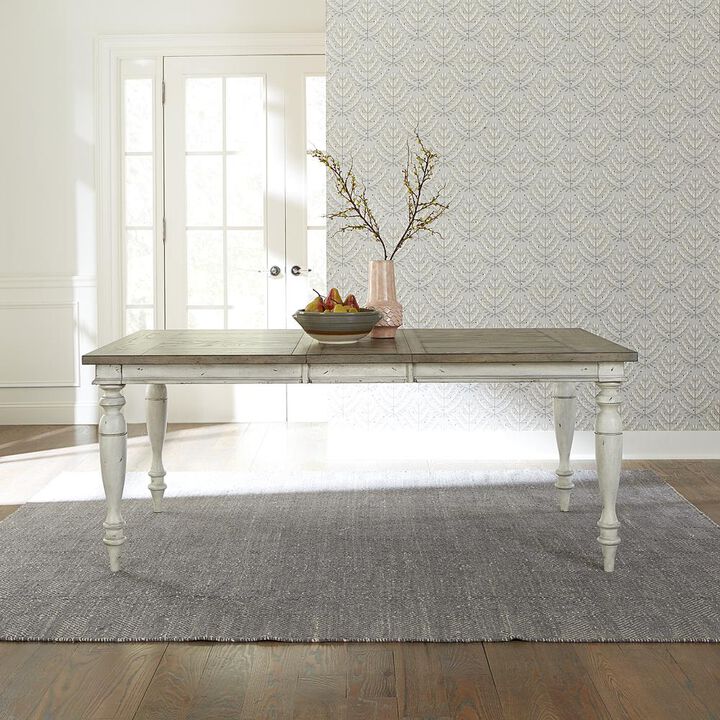 Liberty Furniture Whitney Rectangular Leg Table in Antique Linen w/ Weathered Gray